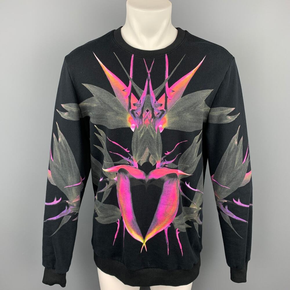 GIVENCHY S/S 2012 Size M Black Print Cotton Crew-Neck Sweatshirt